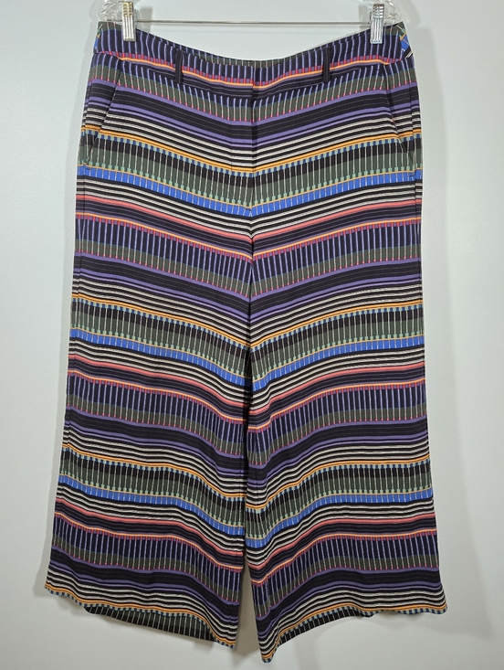LOFT Pants - LOFT Striped Wide Leg Cropped Trousers Size 12 High Rise Work Pants Chic